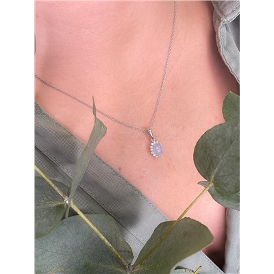 Кольцо из серебра с нат.опалом и фианитами родированное 925 пробы К-3728рк117000