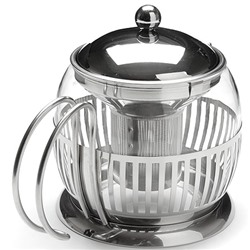 27596 Чайник/завар стекло+метал 1,2 сито MB (х12)