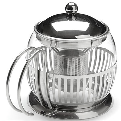 27596 Чайник/завар стекло+метал 1,2 сито MB (х12)