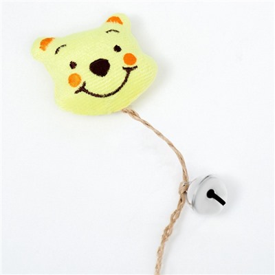 Игрушка для кошек с кошачьей мятой и перьями «Медведь», 10 см, с бубенчиком