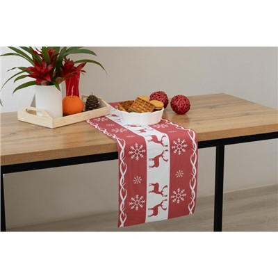 Дорожка на стол Доляна «Новый год», 180×30 см, красная