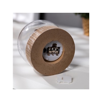 Светодиодная фигура «Шар с Дедом Морозом» 8×8.5×8 см, дерево, пластик, батарейки AG13×3 (в комплекте), свечение тёплое белое