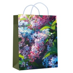 Пакет ламинированный "Сирень" 26х32х12 см, 210 гр/м2