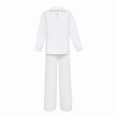 Костюм женский (джемпер, брюки) MINAKU: Casual Collection, размер 50, цвет экрю