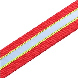 Ошейник четырехслойный светоотражающий с вертлюгом, 65×4 см, красный