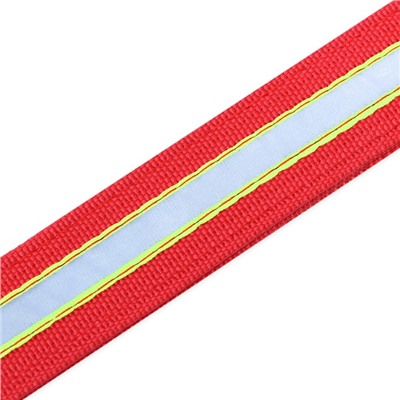 Ошейник четырехслойный светоотражающий с вертлюгом, 65×4 см, красный