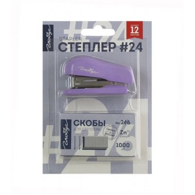 Набор степлер 24/6 мини+скобы СтС24/6м Глобус
