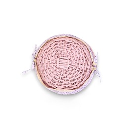 Корзина плетёная для хранения, 32×32×14 см, ручка h=14 см, розовая