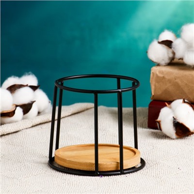 Горшок для цветов «Сосуд», 250 мл, 12×8.5 см, керамика, с поддоном, с подставкой, розовый