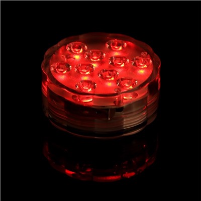 Светильник подводный с ПДУ, 10 LED, 3 Вт, IP68, RGB, от батареек 3*AAA (не в компл.)