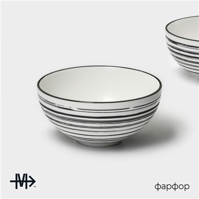 Салатники Magistro Hypnose, 650 мл, 14.7×7 см, набор 2 шт., фарфор, белые