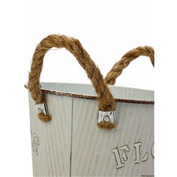 Кашпо «Ведёрко цветочный сад», 13×13×12 см, белое