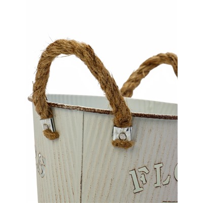 Кашпо «Ведёрко цветочный сад», 13×13×12 см, белое