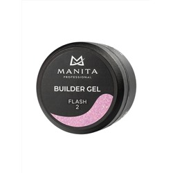 MANITA Гель моделирующий для ногтей с хлопьями юки / Builder Gel Flash №02, 15 мл 28219