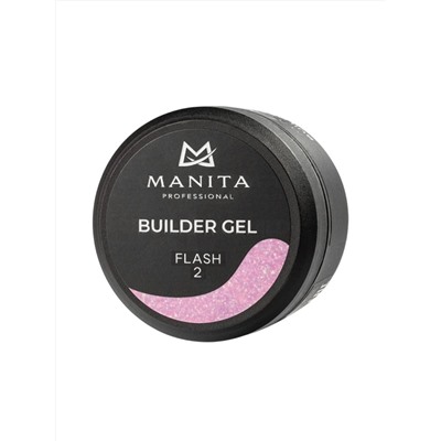 MANITA Гель моделирующий для ногтей с хлопьями юки / Builder Gel Flash №02, 15 мл 28219