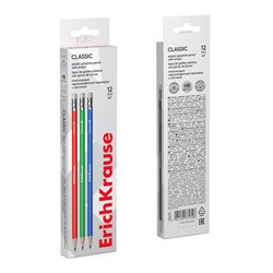 Карандаш пластиковый "Классика 101" HB трехгранный, с ластиком 55270 ErichKrause