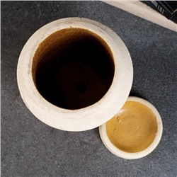 Фигурное кашпо для цветов «Дионисий», 2.5 л, 16×19×16 см, шамот, бежевое