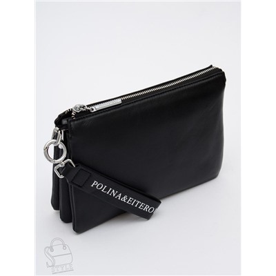 Сумка женская кожаная 9376-2Y black Polina&Eiterou  в Новосибирске