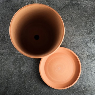 Горшок для цветов «Терра №6», керамический, с поддоном, 9.4 л, терракот