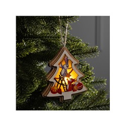 Подвеска световая «Зайка и белка», 11×12 см, от батареек LR41×3, свечение тёплое белое