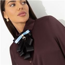 Рубашка из шелка со съемным декором, Лабиринт обещаний (brown)