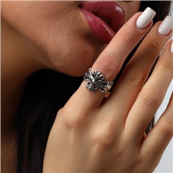 Кольцо крест готика регулируемое, покрытие: посеребрение, арт.001.792