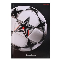 Бизнес-блокнот 80л. "Футбольный мяч - 11" А6 7БЦ, глянц.ламинир., цвет.мелов.обл.