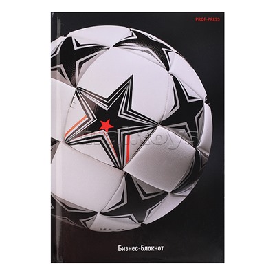 Бизнес-блокнот 80л. "Футбольный мяч - 11" А6 7БЦ, глянц.ламинир., цвет.мелов.обл.
