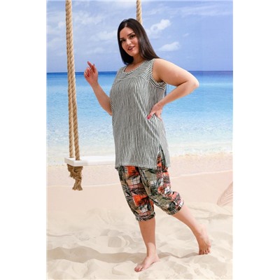 Костюм 9232 (Пальмы хаки)