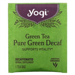 Yogi Tea, Зеленый чай Pure Green Decaf, 16 чайных пакетиков, 1.09 унций (31 г)