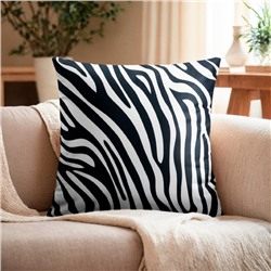 Наволочка декоративная Этель «Зебра» 40×40 см, велюр, 100% п/э
