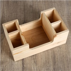 Салфетница деревянная «Лодочка», 4 отделения, 14×25×10 см, сосна