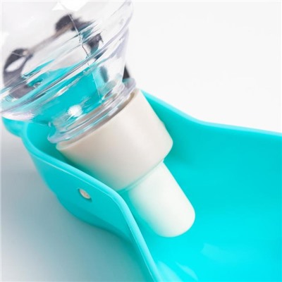 Поилка прогулочная, 300 мл, фигурная, с мягким носиком, пластик, бирюзовая