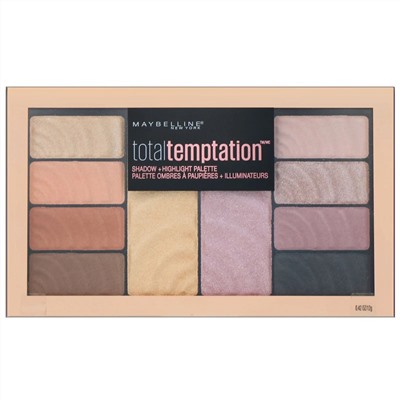 Maybelline, Палетка теней и хайлайтеров Total Temptation, 12 г