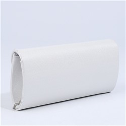 Сумка-клатч на магните, длинная цепь, цвет белый