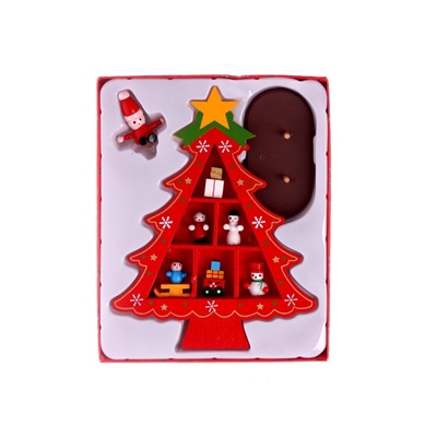 Сувенир «Ёлка с ячейками под подарки», 14.5×19.5 см, красная