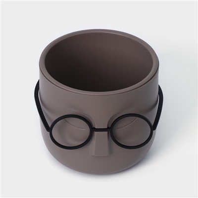 Кашпо для цветов со вставкой «Стив», 650 мл, d=11.5 см, h=10.5 см, цвет французский серый