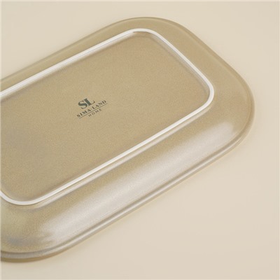 Блюдо фарфоровое SL Home «Песчаный бриз», 24.5×16.5 см, бежевый