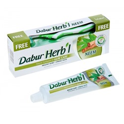 Dabur Herb'l Toothpaste Neem with Toothbrush/Дабур Зубная Паста Профилактика Заболеваний Десен с Нимом + Зубная Щётка Ср. Жесткости 150г.