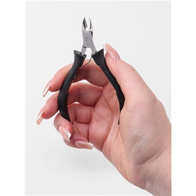 Кусачки маникюрные для кутикулы, 10 см, длина лезвия-10 мм, чёрные, серебристые