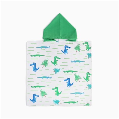 Полотенце-пончо детский LoveLife «Крокодильчики» 60×120 см, микрофибра, 225 г/м²