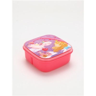 Ланч - бокс квадратный с секциями и ложкой «Единорог», 400 мл