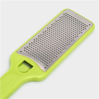 Тёрка для сыра с ручкой Доляна Brighty, 28.2×6.9×1.2 см, 301 сталь, мелкая сетка, салатовая