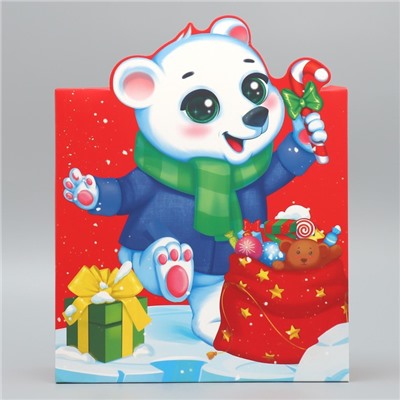 Коробка подарочная новогодняя складная «С Новым годом!», 25×25×10 см