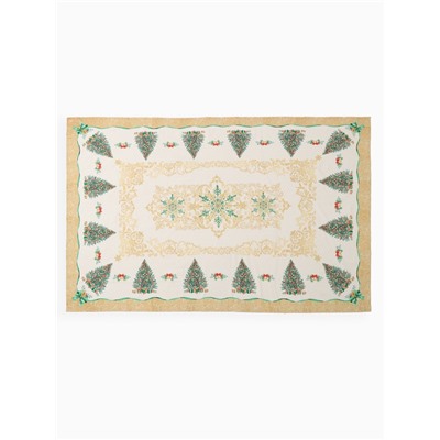 Скатерть новогодняя «Этель» Golden Christmas, 150×220 ±3 см с ГМВО, 100% хлопок, 190 г/м²