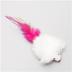 Мышь из натурального меха, 7.5 см, белая