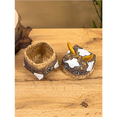 Корзинка «Бычок», 10×10×13 см, бамбук