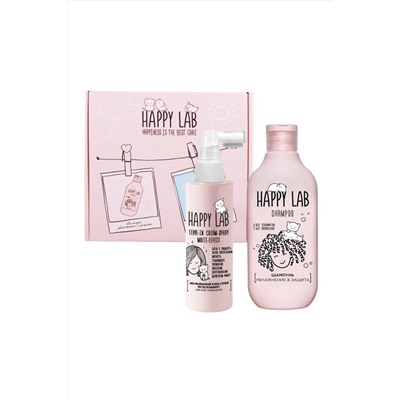 Happy Lab Набор средств для ухода за волосами / Шампунь «Увлажнение & Защита» + Крем-спрей мультиэффект, 300 мл, 200 мл KRISTALLER, 1111316
