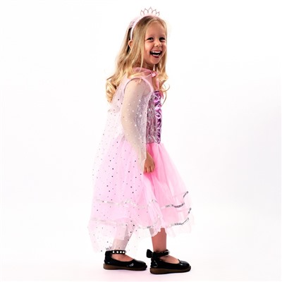 Карнавальный костюм «Красивая принцесса»: платье, накидка, ободок, рост 104-134 см