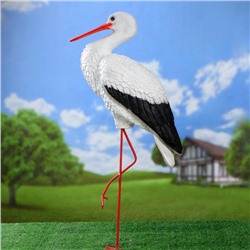 Садовая фигура из полистоуна «Аист с грудкой», 110×60×23 см